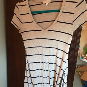 Tan and Navy Blue Sz S Maternity Top